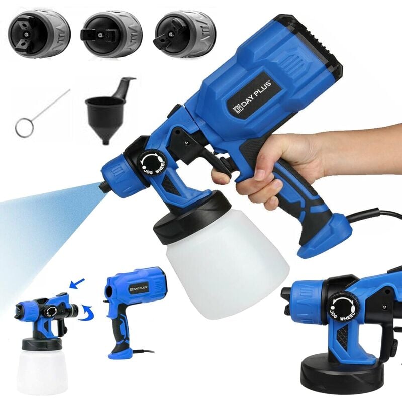 Lackierpistole Farbsprühsystem Elektrische Farbspritzpistole Sprühpistole Wandfarbe 550W Farbspritzgerät mit 3 Sprühmustern, für Lacke, Lasuren,