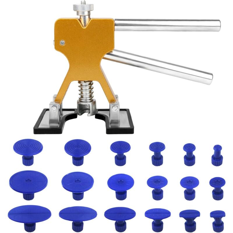 Lackloses Dellenentfernungsset, Karosserie-Dellenentfernungswerkzeug mit 18 blauen Saugnäpfen für Automobile, Kühlschränke, Motorräder und