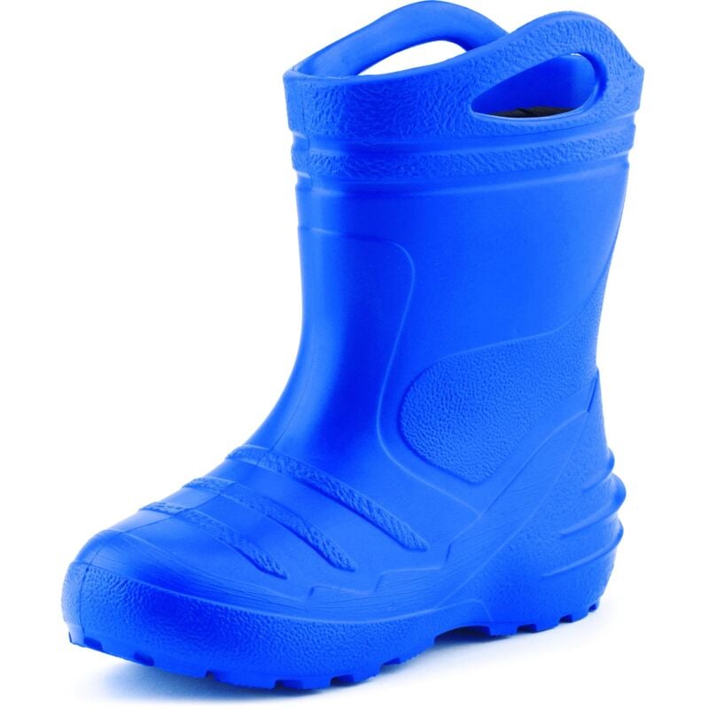 Ladeheid Gummistiefel Kinder federleichte EVA Regenstiefel für Mädchen und Jungen Thermo Gummistiefel gefüttert KL051 (Blau, 32 EU)