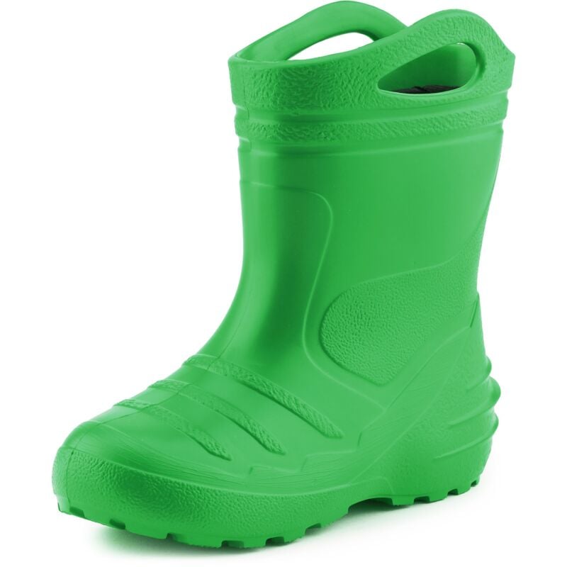 Ladeheid Gummistiefel Kinder federleichte EVA Regenstiefel für Mädchen und Jungen Thermo Gummistiefel gefüttert KL051 (Grün, 22 EU)