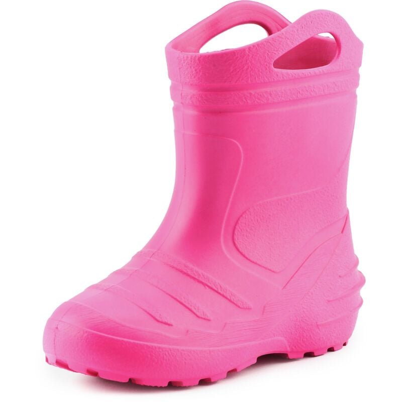 Ladeheid Gummistiefel Kinder federleichte EVA Regenstiefel für Mädchen und Jungen Thermo Gummistiefel gefüttert KL051 (Rosa, 29 EU)