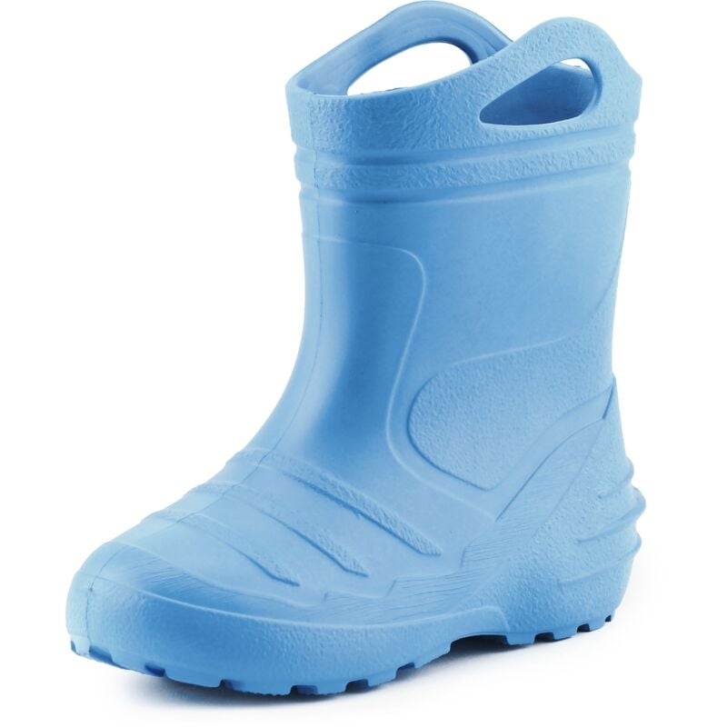 Ladeheid Gummistiefel Kinder federleichte EVA Regenstiefel für Mädchen und Jungen Thermo Gummistiefel gefüttert KL051 (Hellblau, 29 EU)