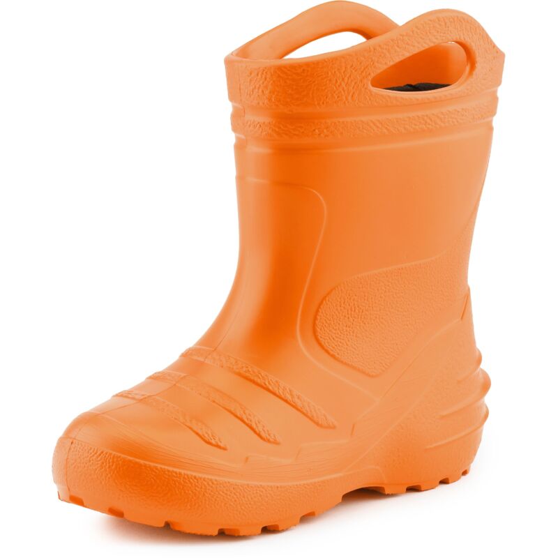 Ladeheid Gummistiefel Kinder federleichte EVA Regenstiefel für Mädchen und Jungen Thermo Gummistiefel gefüttert KL051 (Orange, 35 EU)