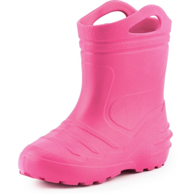 Ladeheid Gummistiefel Kinder federleichte EVA Regenstiefel für Mädchen und Jungen Thermo Gummistiefel gefüttert KL051 (Hellrosa, 25 EU)
