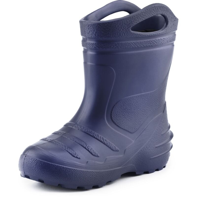 Ladeheid Gummistiefel Kinder federleichte EVA Regenstiefel für Mädchen und Jungen Thermo Gummistiefel gefüttert KL051 (Dunkelblau, 29 EU)