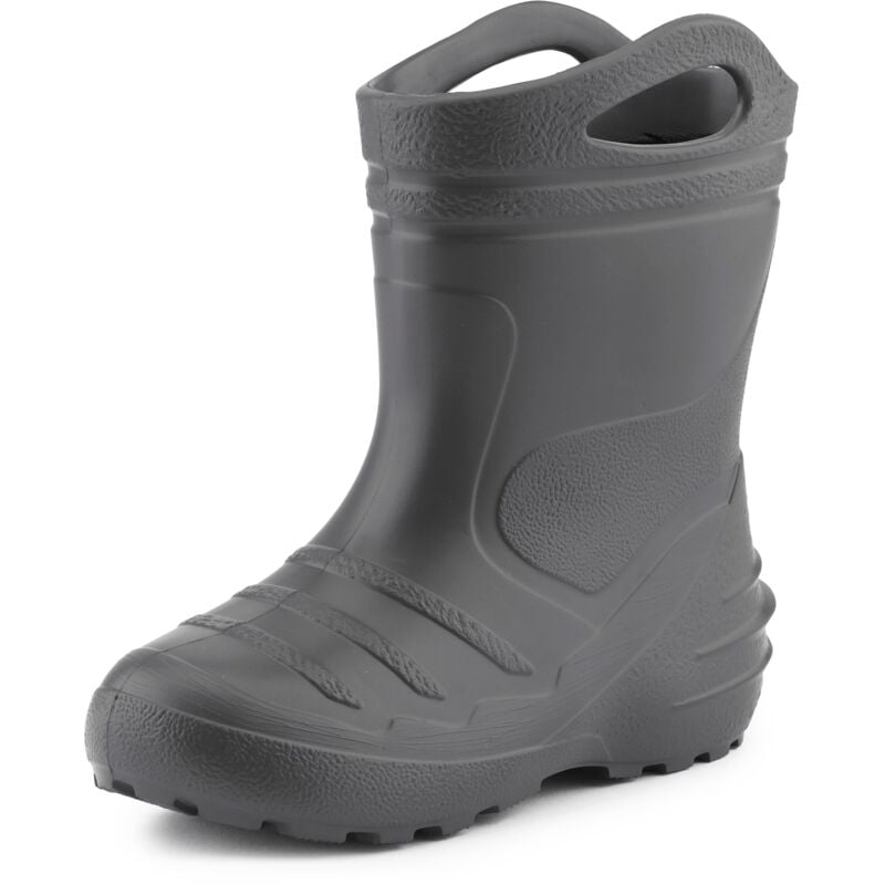Ladeheid Gummistiefel Kinder federleichte EVA Regenstiefel für Mädchen und Jungen Thermo Gummistiefel gefüttert KL051 (Graphite, 31 EU)