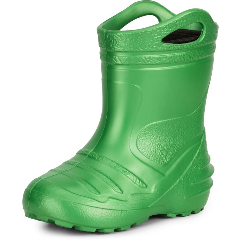 Ladeheid Gummistiefel Kinder federleichte EVA Regenstiefel für Mädchen und Jungen Thermo Gummistiefel gefüttert KL051 (Smaragdgrün, 24 EU)