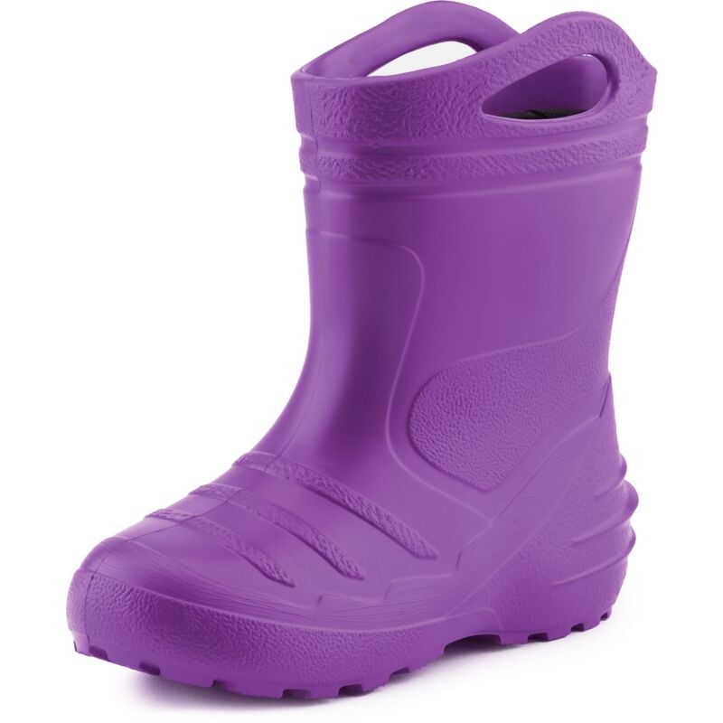 Ladeheid Gummistiefel Kinder federleichte EVA Regenstiefel für Mädchen und Jungen Thermo Gummistiefel gefüttert KL051 (Violett, 25 EU)