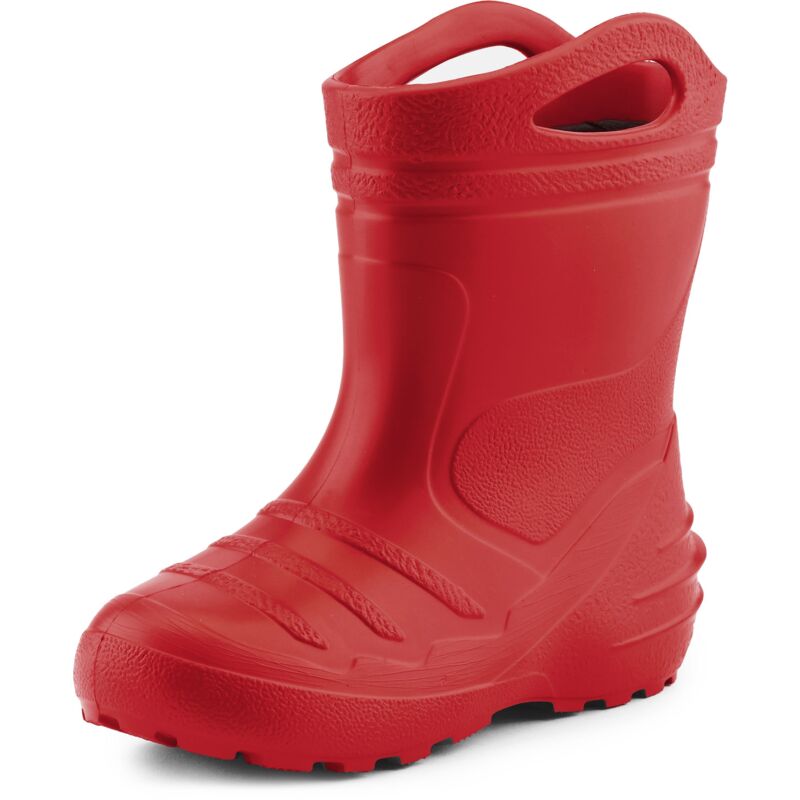 Ladeheid Gummistiefel Kinder federleichte EVA Regenstiefel für Mädchen und Jungen Thermo Gummistiefel gefüttert KL051 (Rot, 27 EU)