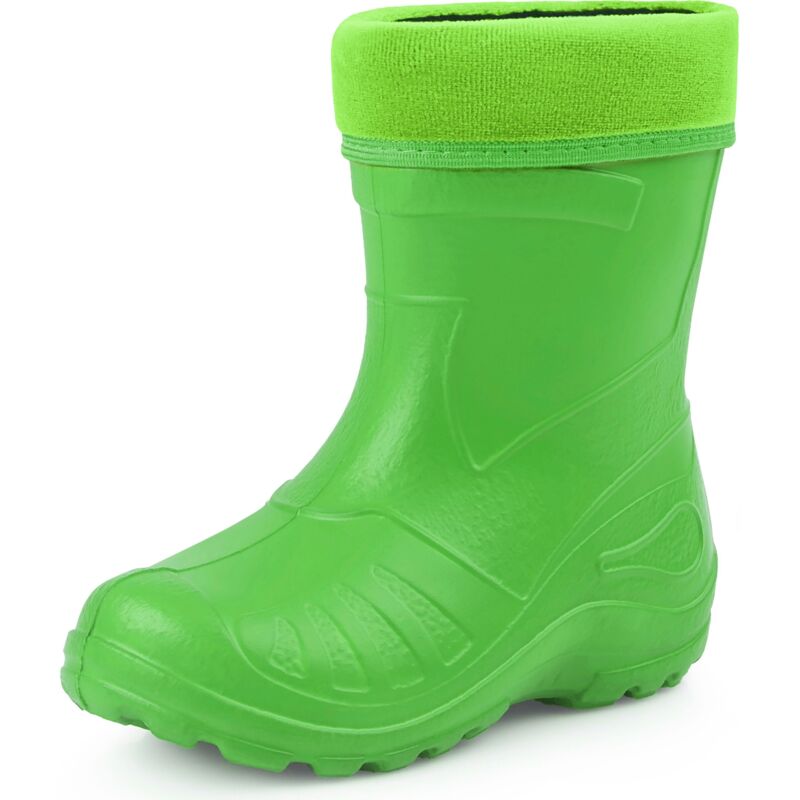 Ladeheid Gummistiefel Kinder federleichte und wasserdichte EVA Thermo Regenstiefel Gummistiefel gefüttert KL050 (Grün, 29 EU)