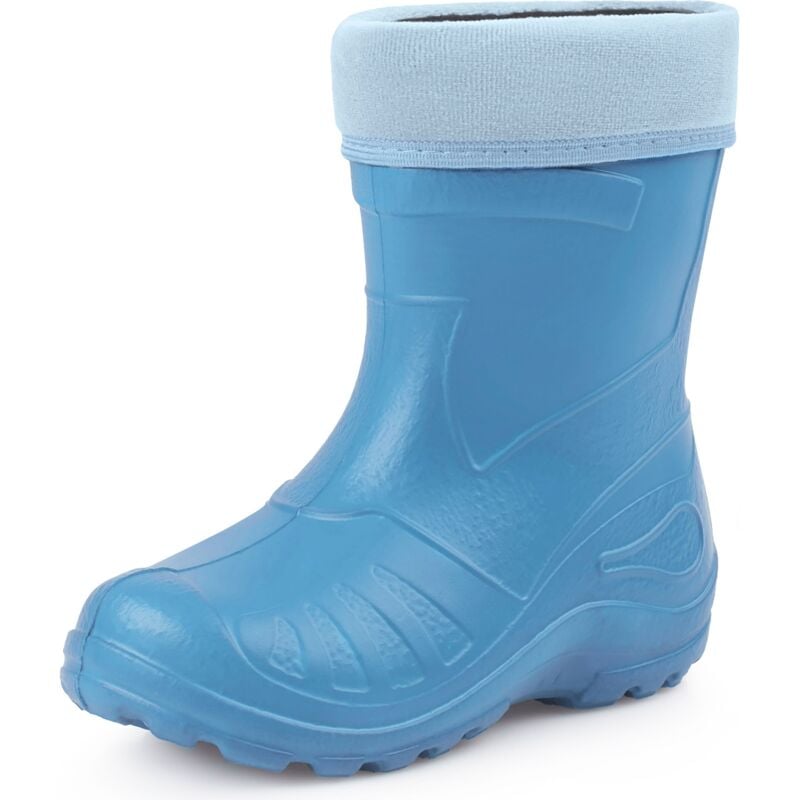 Ladeheid Gummistiefel Kinder federleichte und wasserdichte EVA Thermo Regenstiefel Gummistiefel gefüttert KL050 (Hellblau, 29 EU)