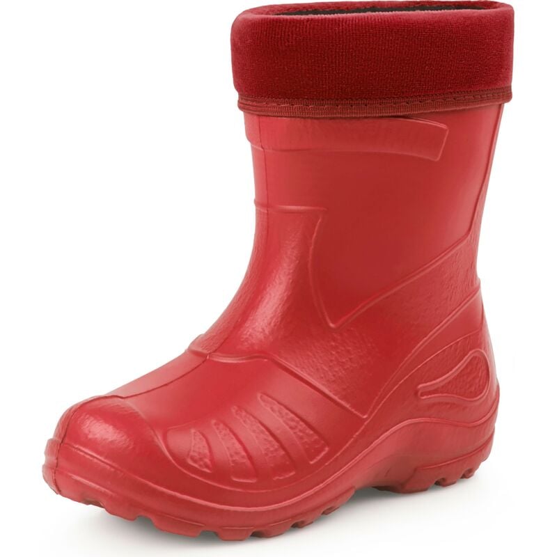 Ladeheid Gummistiefel Kinder federleichte und wasserdichte EVA Thermo Regenstiefel Gummistiefel gefüttert KL050 (Rot, 22 EU)