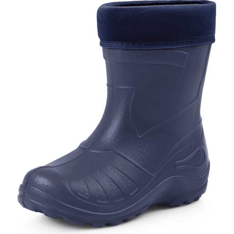 Ladeheid Gummistiefel Kinder federleichte und wasserdichte EVA Thermo Regenstiefel Gummistiefel gefüttert KL050 (Dunkelblau, 25 EU)