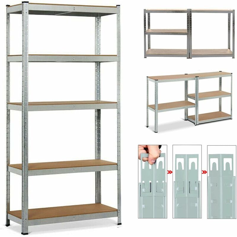 Lagerregal Kellerregal Werkstattregal Schwerlastregal Einstellbar Regal bis 875 kg, 180x90x40cm Metall-Regal Regalsystem für Garage, Werkstatt,