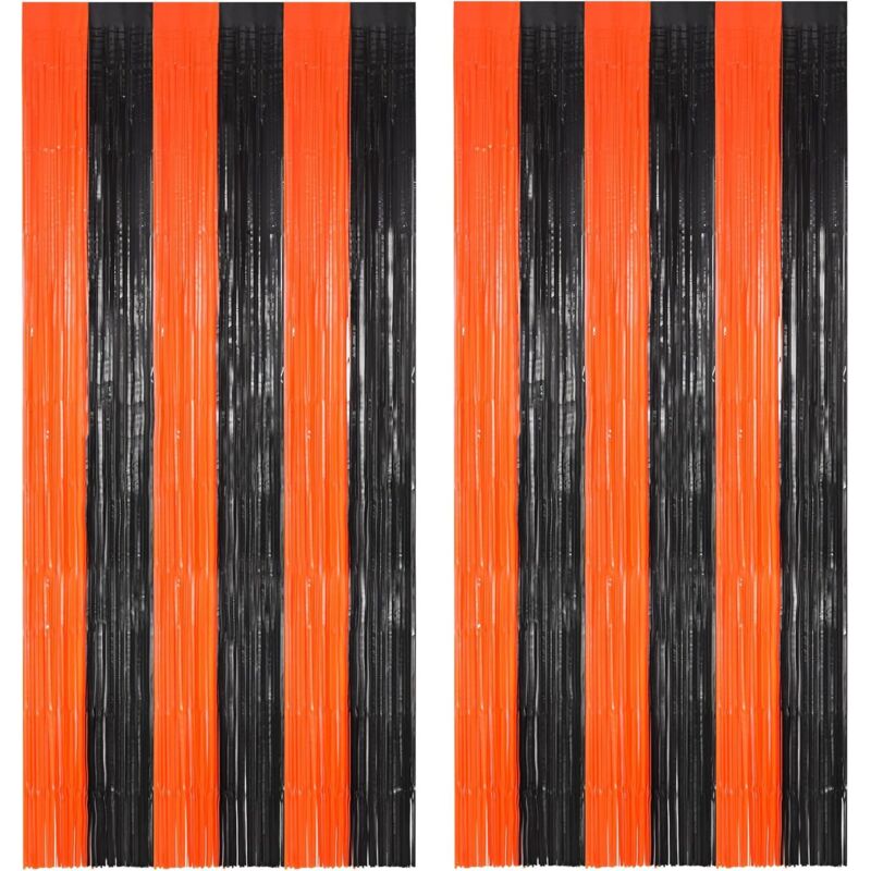 Bluedeer - Lametta Vorhänge Halloween Dekoration Party Vorhang Foto Requisiten Hintergrund für Geburtstag Halloween Party Deko