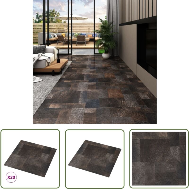 The Living Store PVC-Fliesen Selbstklebend 20 Stk. 1,86 m² Holzoptik - pvc Fliesen - Selbstklebender Bodenbelag - Holzoptik - Vinylboden - Wohnzimmer