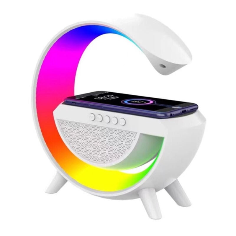 Trade Shop Traesio - Trade Shop - lampada led caricabatteria wireless cassa speaker bluetooth musica altoparlante -