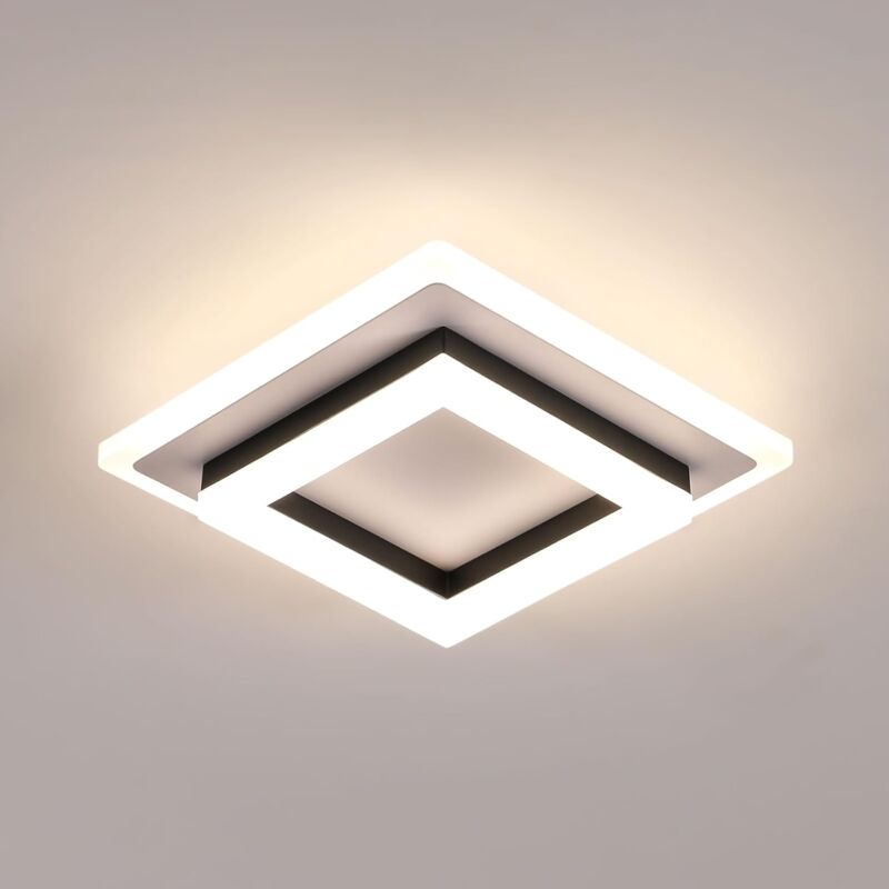24W Deckenleuchten, moderne LED-Deckenleuchte 4500K, quadratische Acryl-Deckenleuchte für Schlafzimmer, Wohnzimmer, Küche, Balkon, Flur