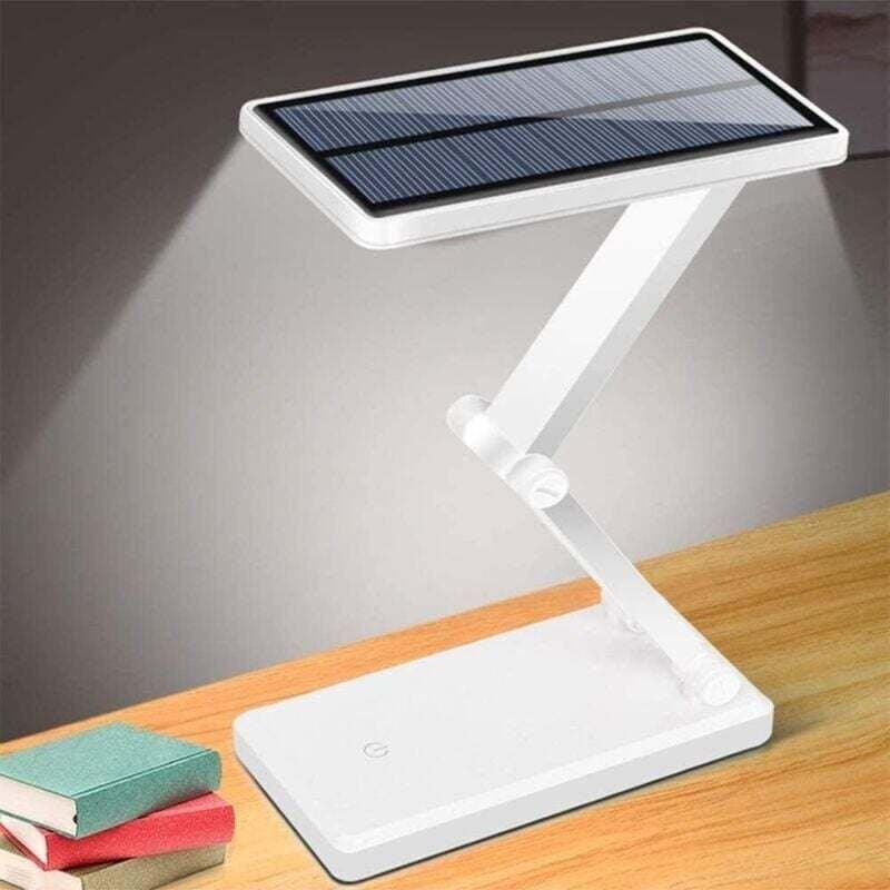 Lampe de Bureau Solaire, Lampe de Lecture de USB avec la Lampe de Lecture Solaire Flexible Portative Rechargeable Portative de col de Cygne de 4LED