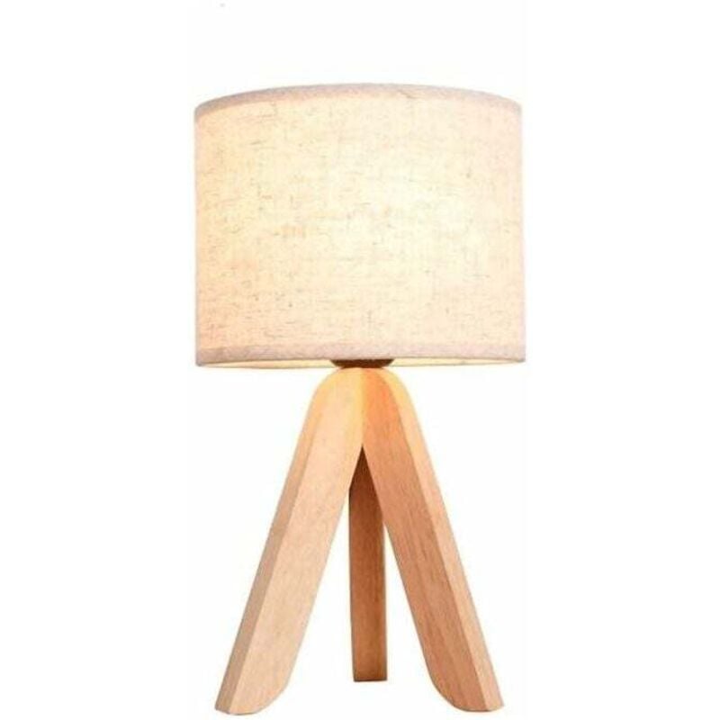 Lampe de chevet trépied en bois personnalité créative lampe de table en bois nordique étude chambre lampe de chevet salon art décoratif lampe de table