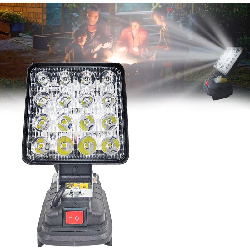 Lampe Für Makita 18v, 27W Led Arbeitsleuchte Akku, Multifunktionales Led Strahler Akku, Tragbares Baustellen Lampe, Taschenlampe Für Makita 18V