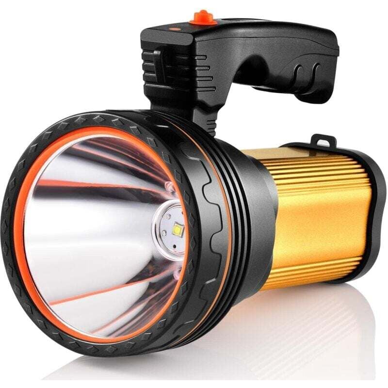 Lampe Taschenlampe LED 9000mA Wiederaufladbare Taschenlampe IPX4 Lampe Camping Tragbare 6000mAH Lampe Camping Projektor Tragbare (Golden)
