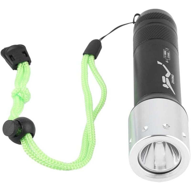 LED-Tauchtaschenlampe, 6000 lm, wasserdichte T6-Taschenlampe, 100 m Unterwasserfotografie-Fülllicht mit 3 einstellbaren Beleuchtungsmodi für Tauchen,