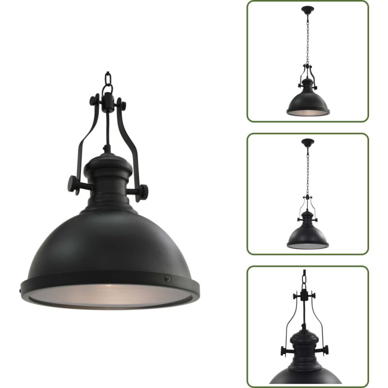 Vidaxl - Deckenleuchte Schwarz Rund E27 - Industrielle Deckenleuchte - Schwarze Deckenleuchte - Runde Deckenleuchte - led Deckenleuchte - Wohnzimmer