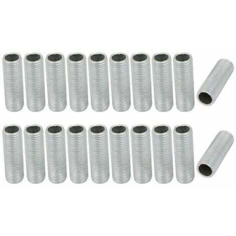 SNQ - Lampenrohrnippel, M10-Gewinde, 30 mm Länge, Oberfläche, hohle Gewindestange für Leuchten, Lampen, Reparaturteil, Hardware für Leuchten,