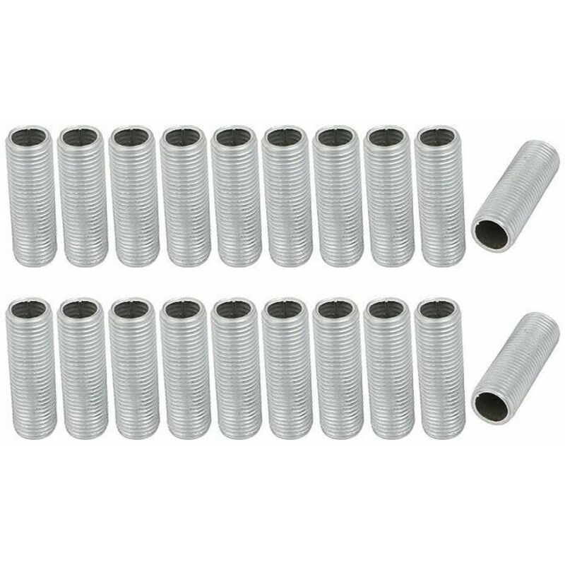 Jalleria - Lampenrohrnippel, M10-Gewinde, 30 mm Oberflächenlänge, hohle Gewindestange für Leuchten, Lampen, Reparaturteil, Hardware für Leuchten,