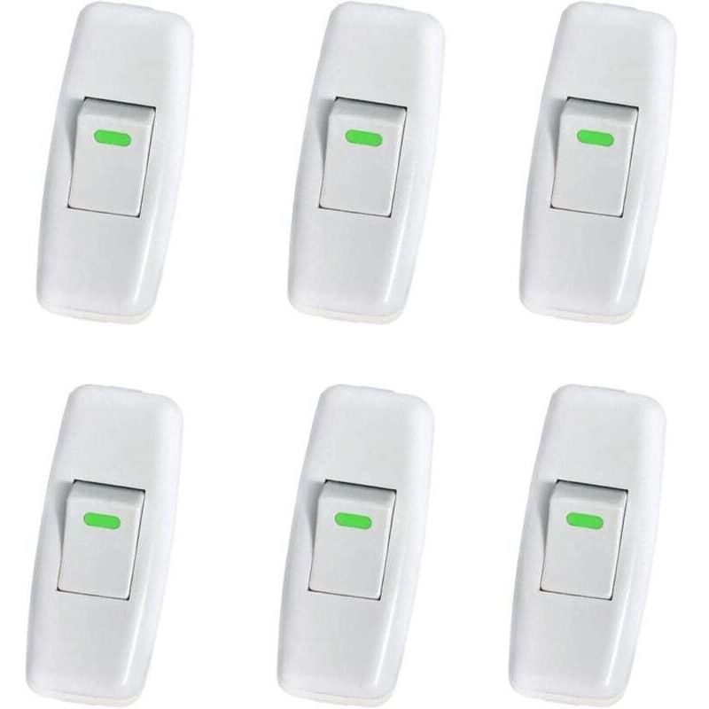 ZVD - Lampenschalter, Torpedoschalter, Inline-Schnurschalter, Nachttischlampenschalter, Inline-Wippschalter für den Ein-Knopf-Ersatz der