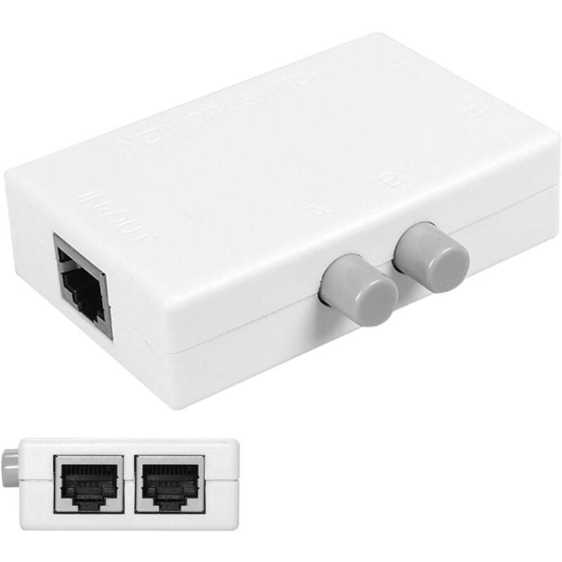 Aougo - LAN-Netzwerk-Switch, RJ45-UTP-Splitter-Switch, RJ45-LAN-Cat-Netzwerk-Switch, Netzwerk-Switch, extern, intern