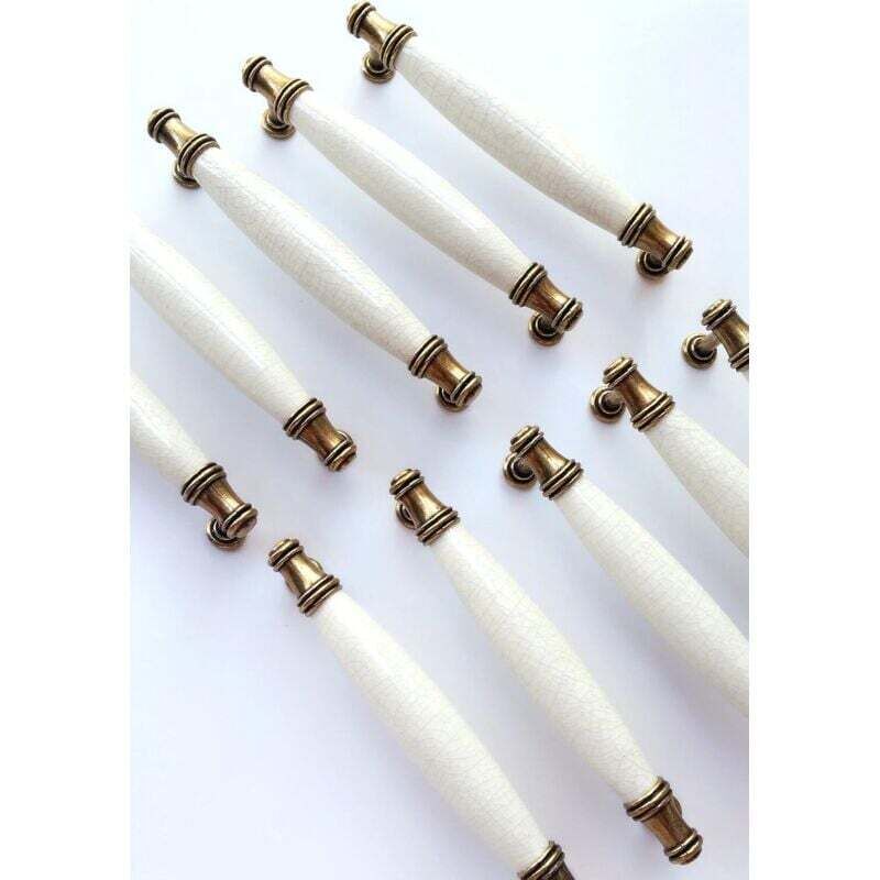 10 X Céramique Poignée von Möbel Poignée Barre Tube, Poignée Bâton von Porte Möbel, Cusine Poignée Barre von Porte D ' Armoire mit Schraube Distance