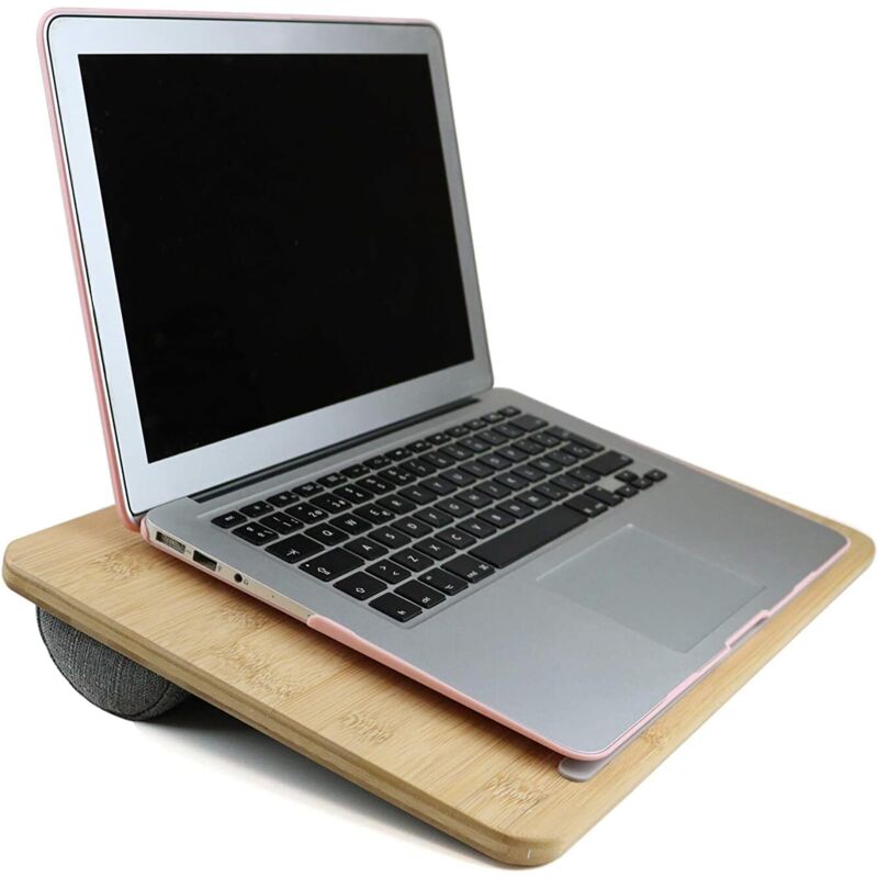 Laptop-Tablett mit Kissen, Laptop-Knieständer, Laptop-Tablet-Bett, Bambus-Laptopständer, Computer-Kniekissen, Laptopständer für Sofa