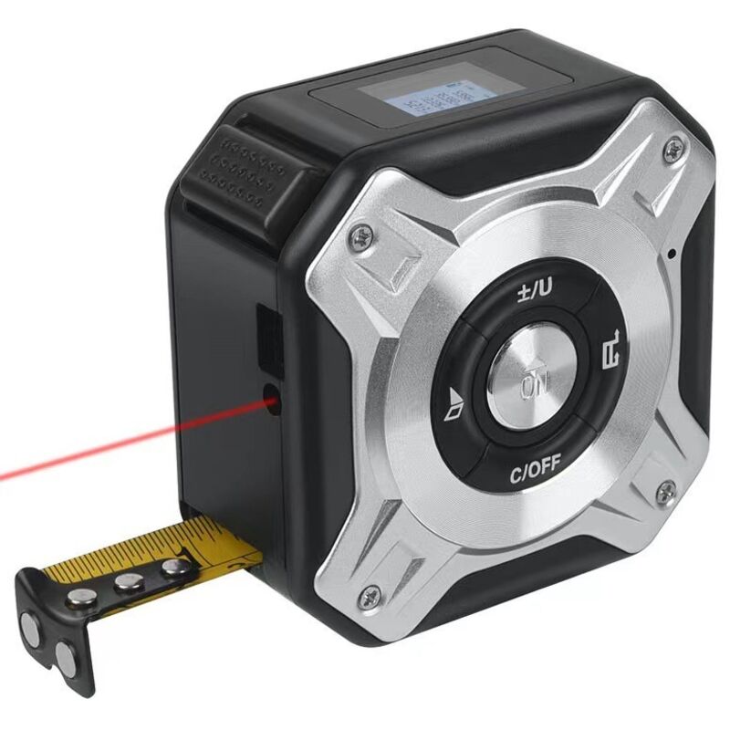 Laser-Entfernungsmesser 2-in-1, wiederaufladbares Laser- und Maßband mit 40 m Laser und 5 m Maßband, USB wiederaufladbar mit Hintergrundbeleuchtetes