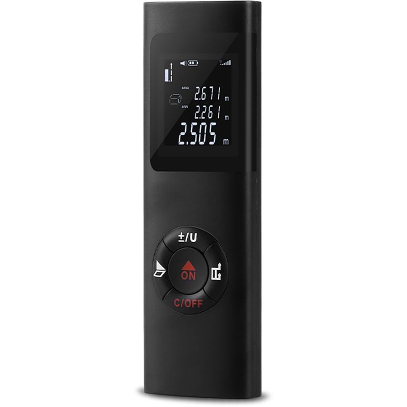 Jusch - Laser-Entfernungsmesser, Laser-Messgerät, Laser-Entfernungsmesser, Laser mit LCD-Hintergrundbeleuchtung, Theorem-Messung