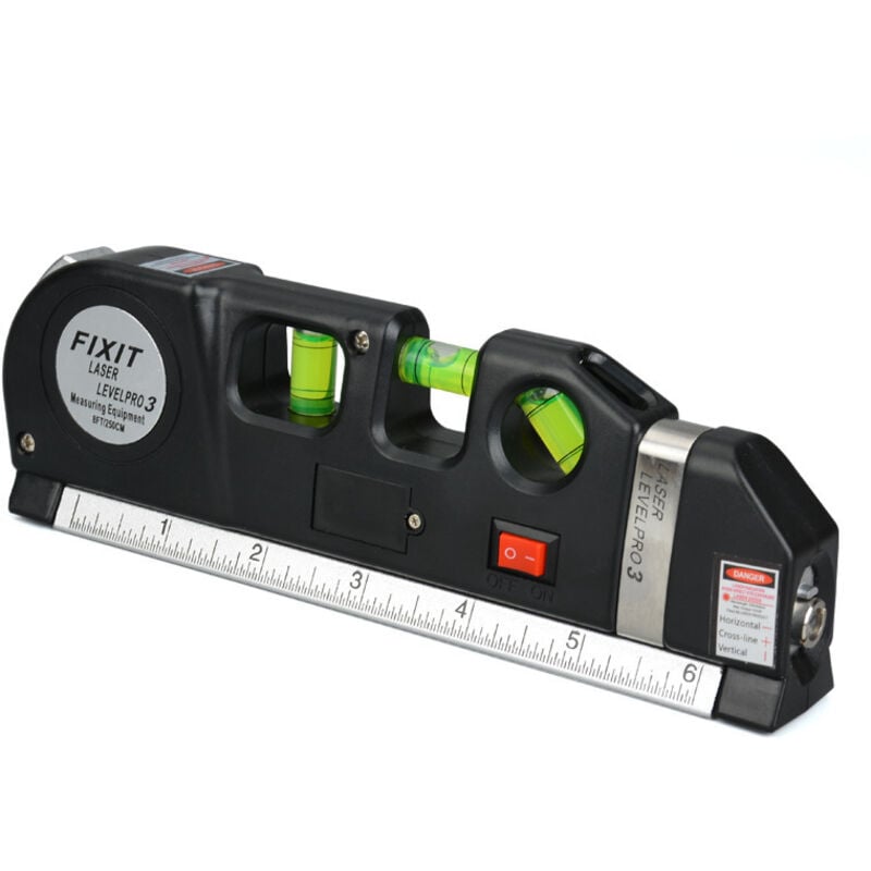 Laser-Horizontallinien-Werkzeug, multifunktionales Laser-Nivelliergerät, Standard-Absehen-Laser-Nivellierstrahl-Werkzeug, mit metrischem Lineal, zum