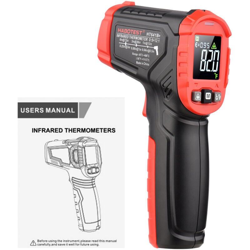 Laser-Infrarot-Thermometer, -50 °c bis 600 °c, digitale Temperaturpistole zum Kochen in der Küche, für Pizzaöfen, Gebäck, Lebensmittelfleisch,