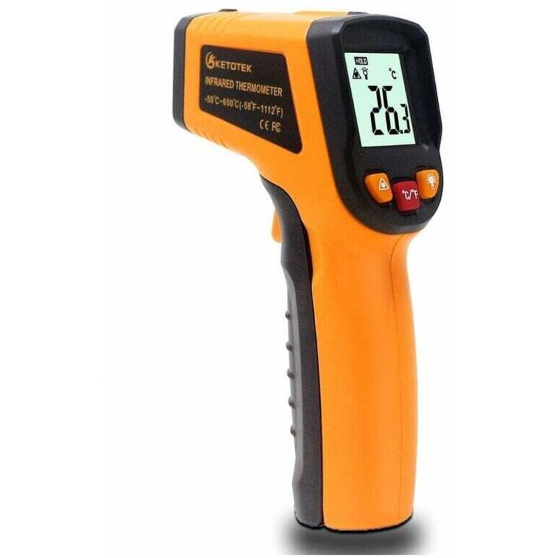 Laser-Infrarot-Thermometerpistole, digitales Thermometer, -50–600 °c, Laser-Punktpistole, professionelles Aufzeichnungsgerät in Lebensmittelqualität