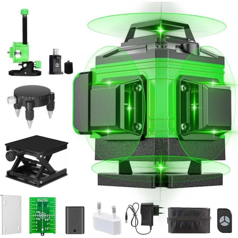 Laser-Wasserwaage, selbstnivellierende vertikale und horizontale Laser-Wasserwaage, grüne Wasserwaagen mit Selbstnivellierungsfunktion, mit 2