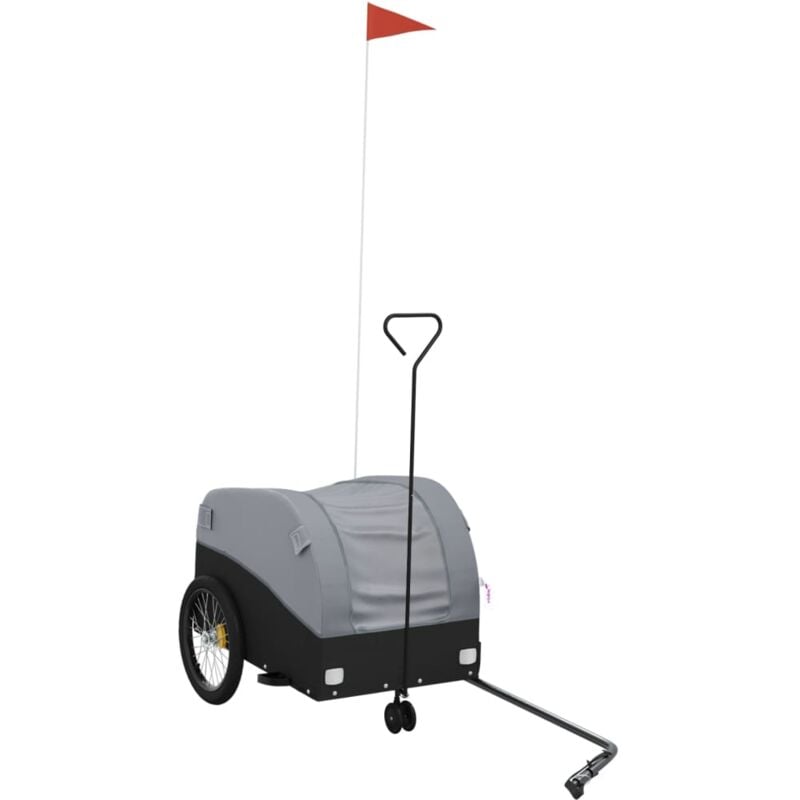 Fahrradanhänger Schwarz und Grau 30 kg Eisen Vidaxl