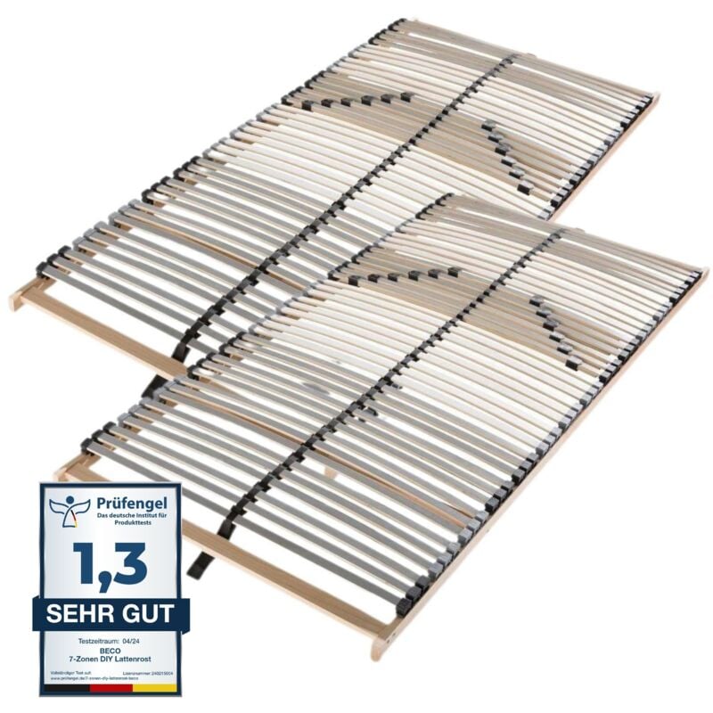 Lattenrost 200x200, Ergonomischer 7 Zonen Lattenrost aus Buchenholz, 42 Latten, Hergestellt in Deutschland, Lattenrost Selbstmontage