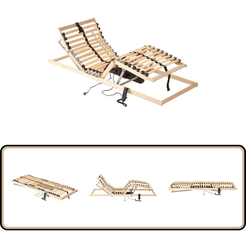 Lattenrost Elektrisch mit 28 Latten 7 Zonen 70x200 cm - Elektrischer Lattenrost - Lattenrost 70x200 - Bettenrahmen - Schlafräume - Komfortabler Schlaf
