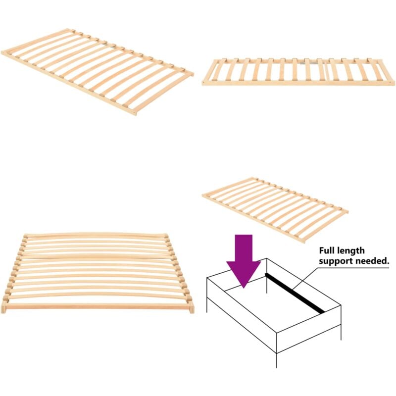 Vidaxl - Lattenrost mit 13 Latten 100x200 cm - Holz Lattenrost - Lattenrost Buche - Lattenrost 100x200 - Bettrahmen - Lattenrost Mit Gummi - Home &