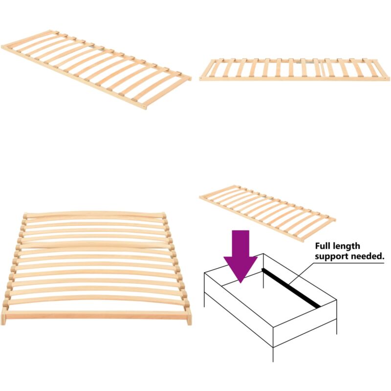Vidaxl - Lattenrost mit 13 Latten 70x200 cm - Holzlattenrost - Lattenrost 70x200 - Bettenrahmen - Lattenrost Buche - Lattenrost Günstig - Home &