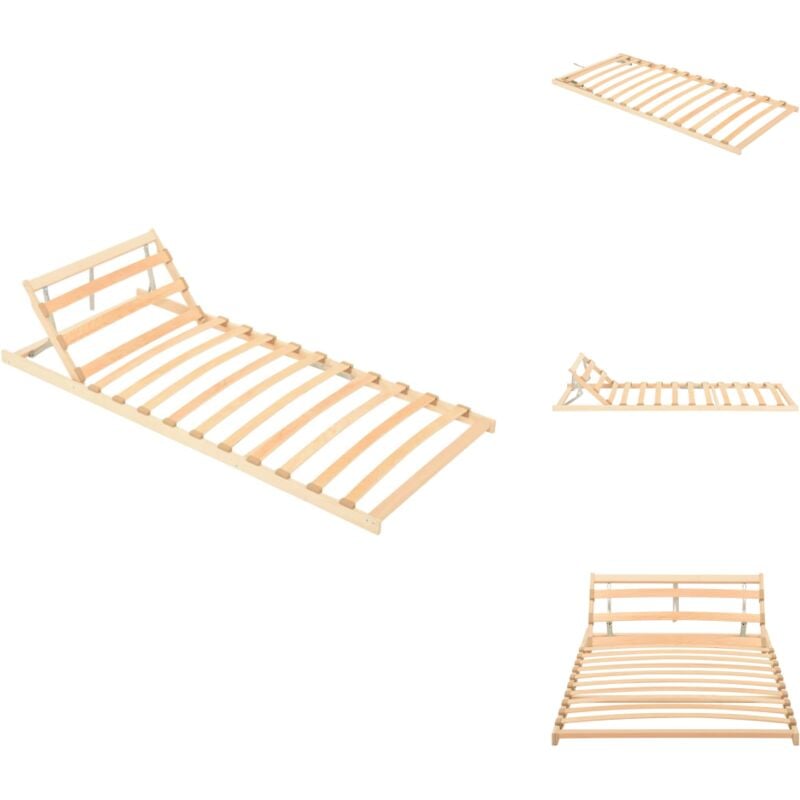 Lattenrost mit 13 Latten Verstellbares Kopfteil 90x200 cm - Holzlattenrost - Lattenrost 90x200 - Bettenrahmen - Lattenrost Mit Kopfteil - Lattenrost