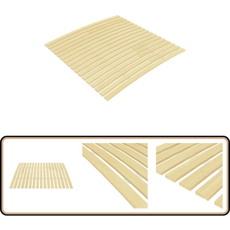 Vidaxl - Lattenrost mit 17 Latten 120x200 cm - Holz Lattenrost - Lattenrost 120x200 - Pappelholzlattenrost - Rolloslatten - Zusammenklappbarer