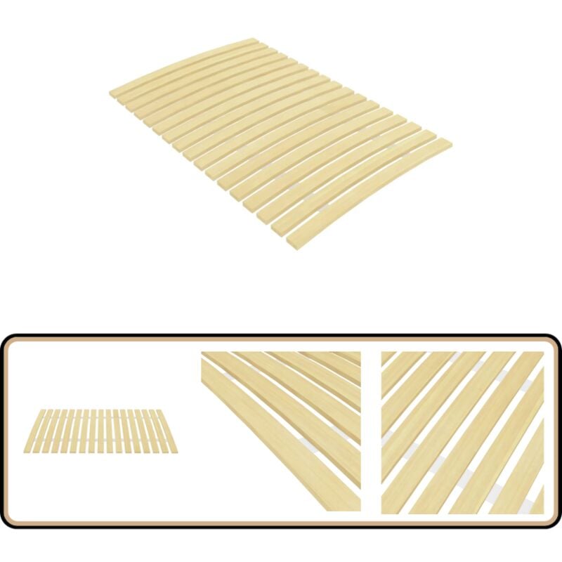 Lattenrost mit 17 Latten 80x200 cm - Holz Lattenrost - Lattenrost 80x200 - Pappelholzlattenrost - Zusammenklappbarer Lattenrost - Roll-Latten