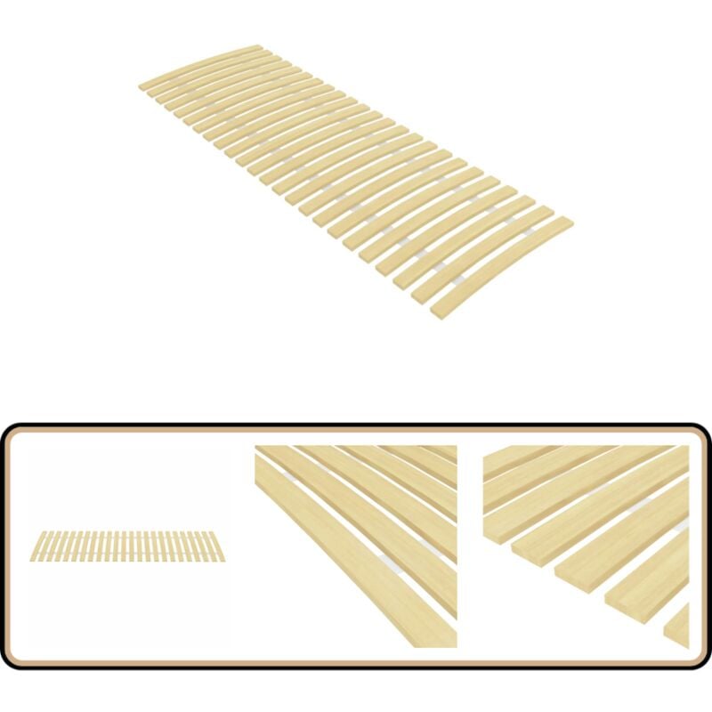 Lattenrost mit 24 Latten 70x200 cm - Holz Lattenrost - Lattenrost 70x200 - Pappelholzlattenrost - Rollos Lattenrost - Zusammenklappbarer Lattenrost