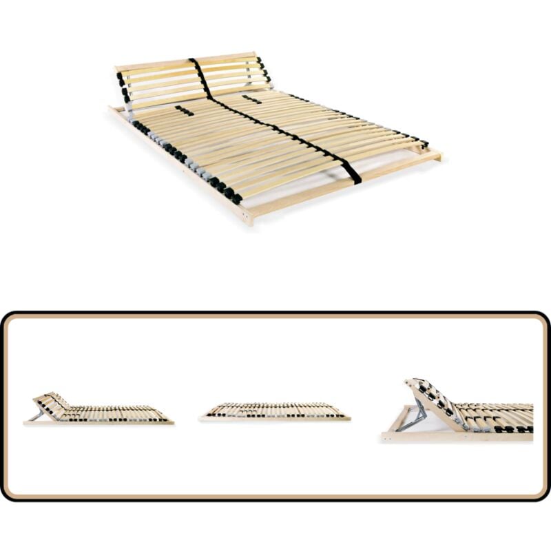 Lattenrost mit 28 Latten 7 Zonen 100x200 cm - Lattenrost - Holzrahmen - Birkenholz - Buchenholz - Lattenrost 100x200